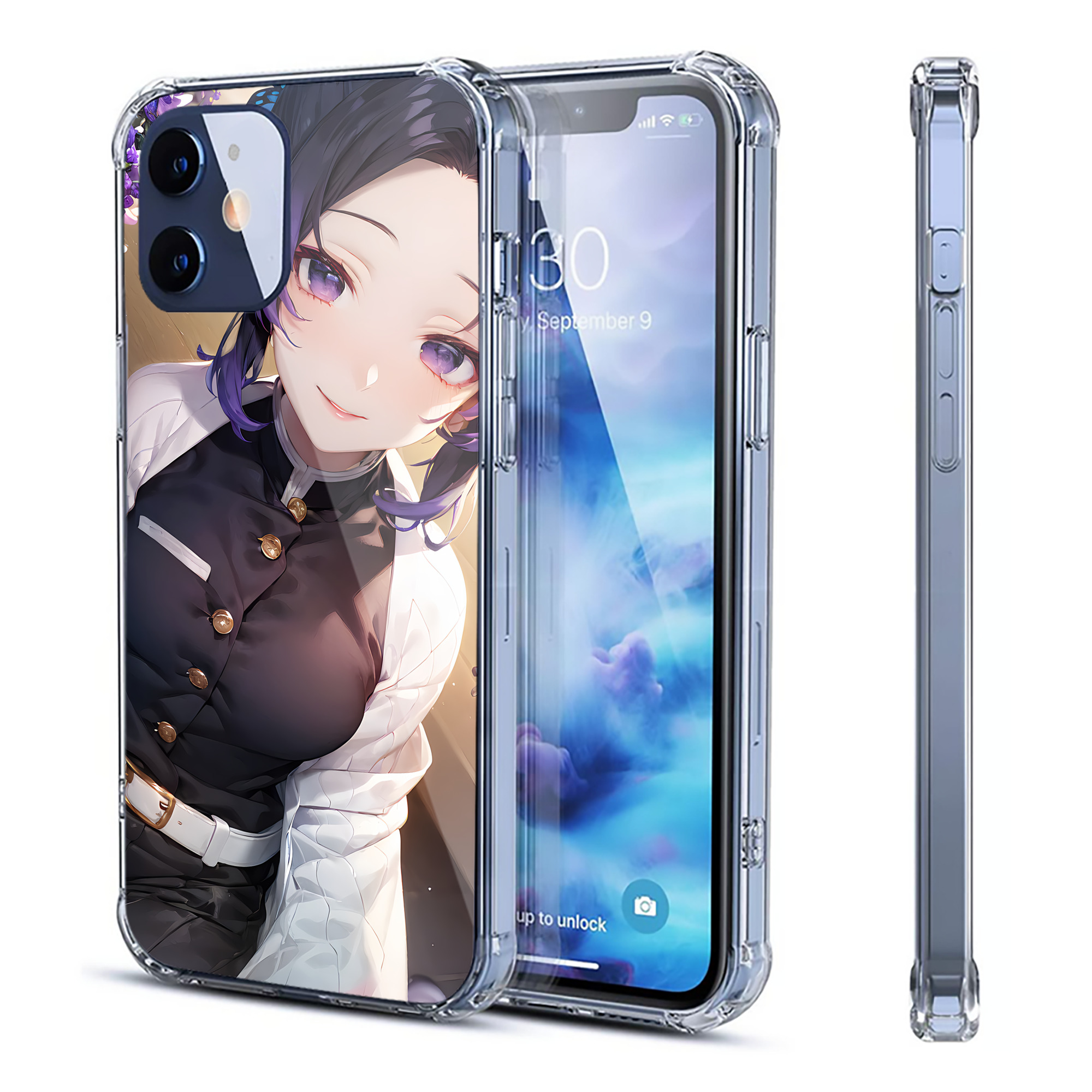（画像用） 鬼滅の刃（きめつのやいば）蟲柱-胡蝶 しのぶ／こちょう しのぶ Kochou Shinobu 【iPhone 12シリーズ対応】透明スマホケース（クリアソフトケース）